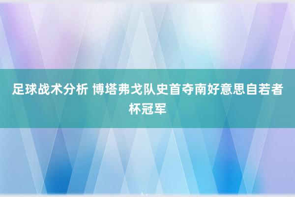 足球战术分析 博塔弗戈队史首夺南好意思自若者杯冠军