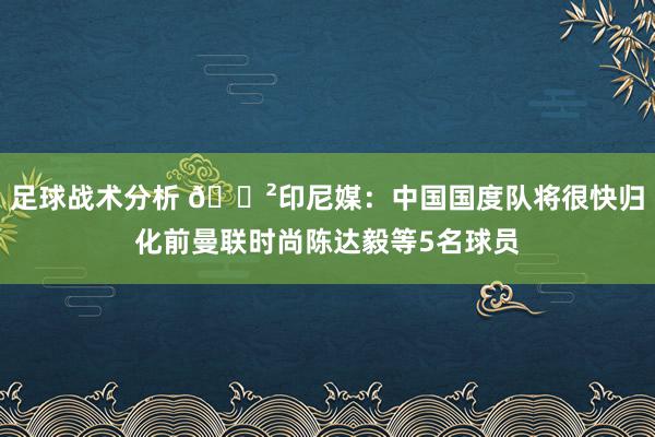 足球战术分析 😲印尼媒：中国国度队将很快归化前曼联时尚陈达毅等5名球员