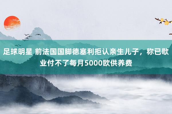 足球明星 前法国国脚德塞利拒认亲生儿子，称已歇业付不了每月5000欧供养费