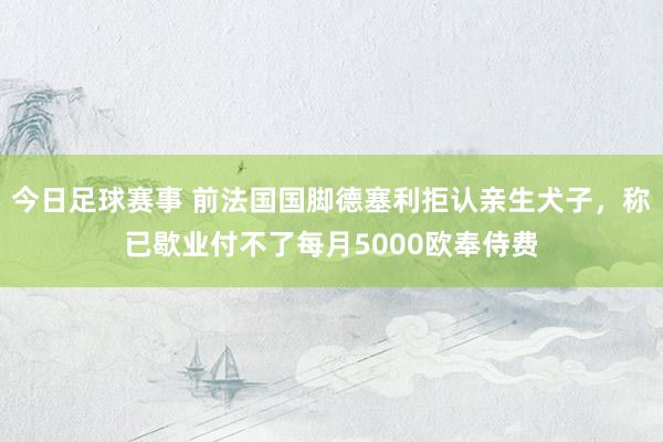 今日足球赛事 前法国国脚德塞利拒认亲生犬子，称已歇业付不了每月5000欧奉侍费