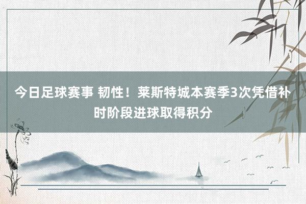 今日足球赛事 韧性！莱斯特城本赛季3次凭借补时阶段进球取得积分