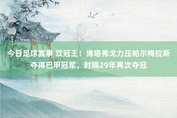 今日足球赛事 双冠王！博塔弗戈力压帕尔梅拉斯夺得巴甲冠军，时隔29年再次夺冠