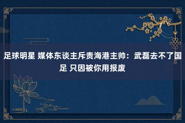 足球明星 媒体东谈主斥责海港主帅：武磊去不了国足 只因被你用报废