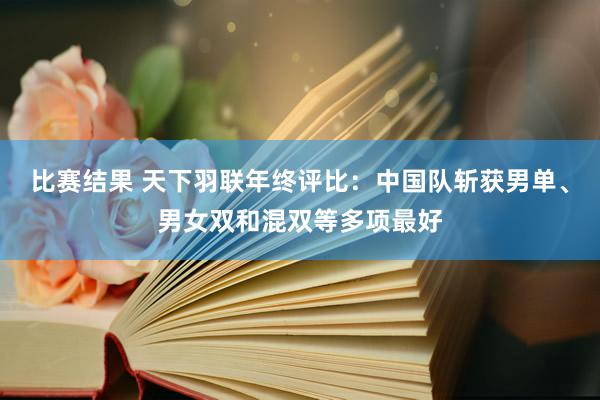 比赛结果 天下羽联年终评比：中国队斩获男单、男女双和混双等多项最好